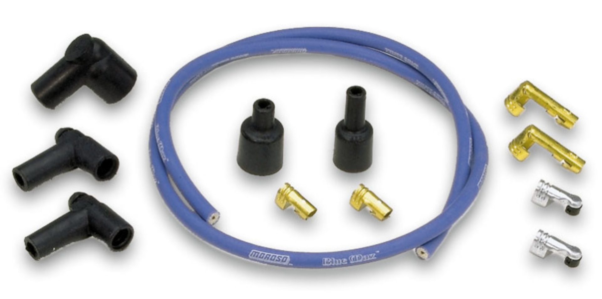Picture of Moroso Ignition Coil Wire Kit - Blue Max - Solid Core - 8mm - 3ft Wire/Terminals/Boots