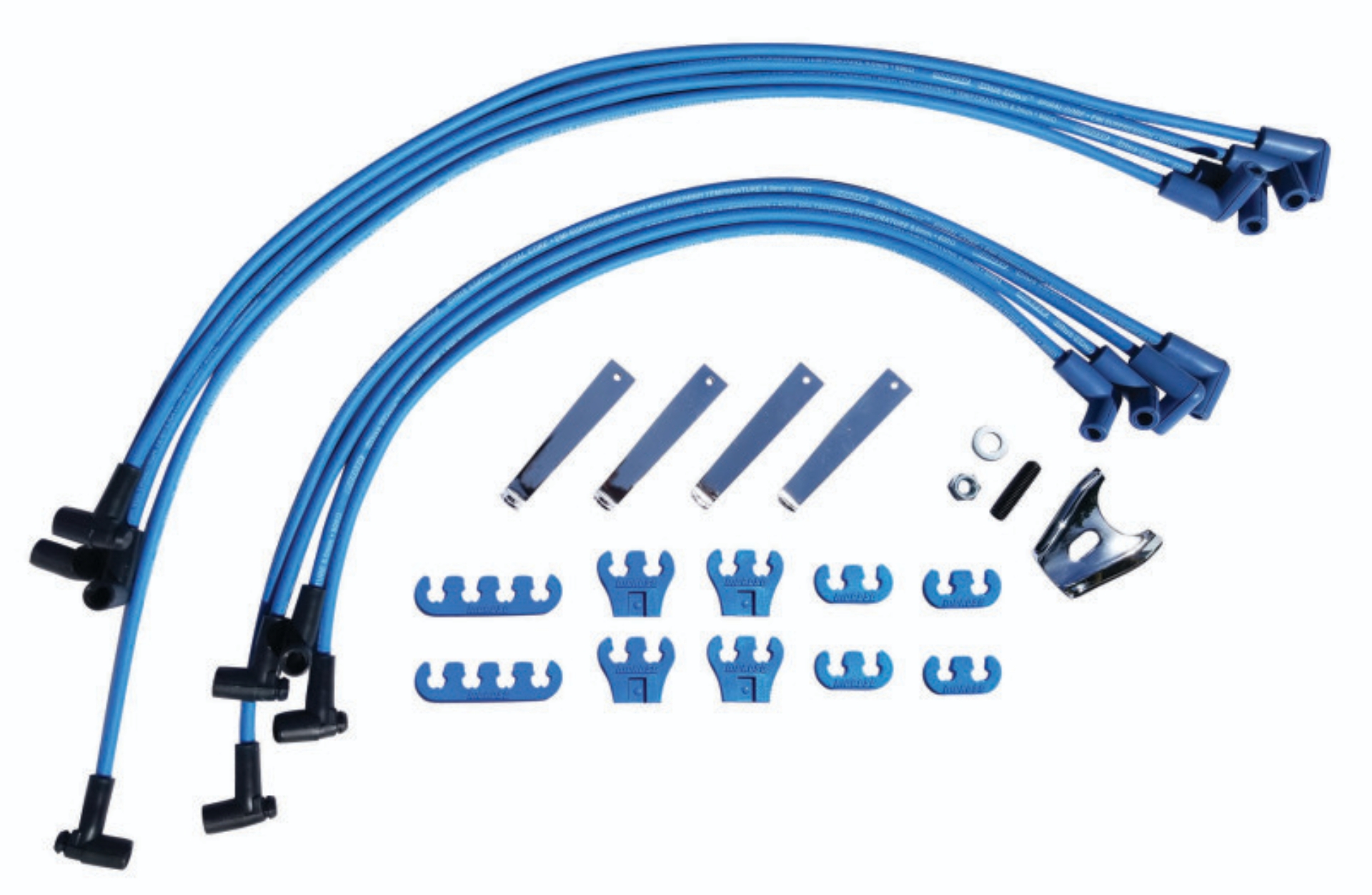 Picture of Moroso Chevrolet Small Block Ignition Wire Dress-Up Kit - HEI - Blue Max - Spiral Core