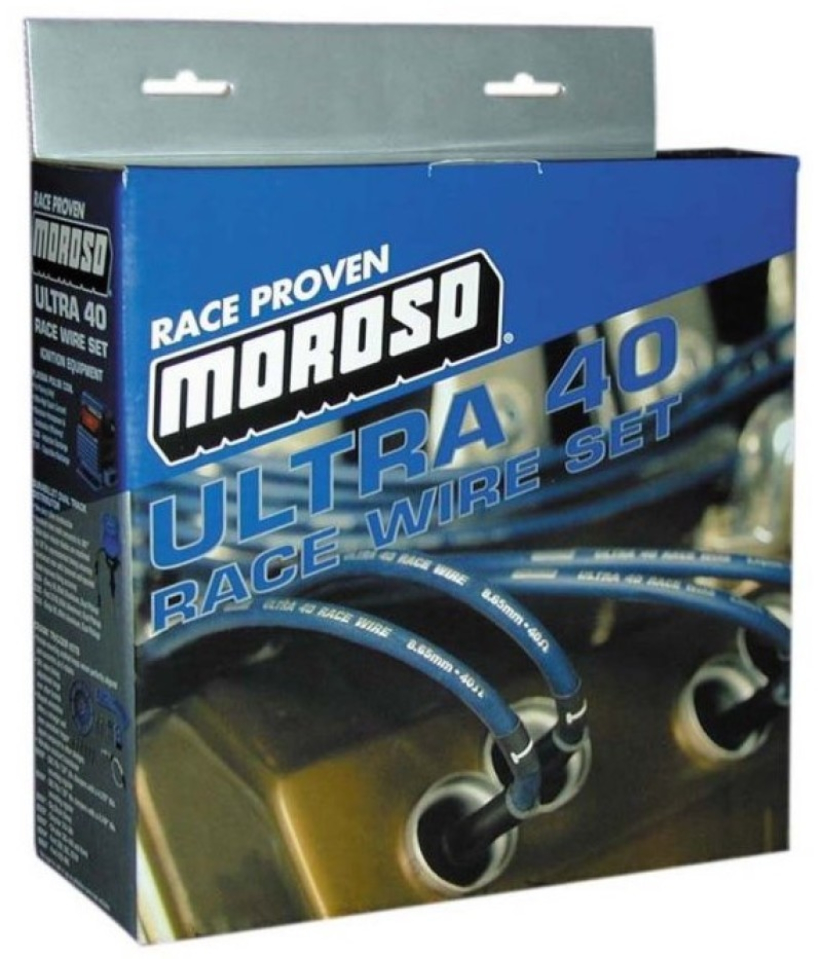 Picture of Moroso Chevrolet Small Block Ignition Wire Set - Ultra 40 - Unsleeved - Non-HEI - Under Header - Red