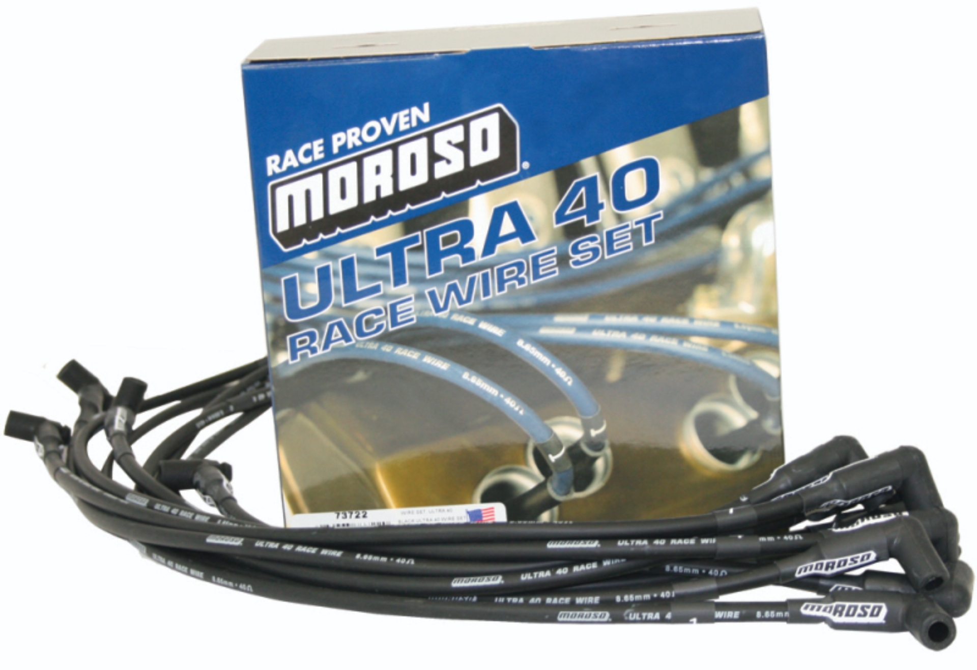 Picture of Moroso Chevrolet Small Block (Sprint Car) Ignition Wire Set - Ultra 40 - Unsleeved - HEI - Black