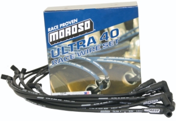 Picture of Moroso Chevrolet Small Block (Sprint Car) Ignition Wire Set - Ultra 40 - Unsleeved - HEI - Black