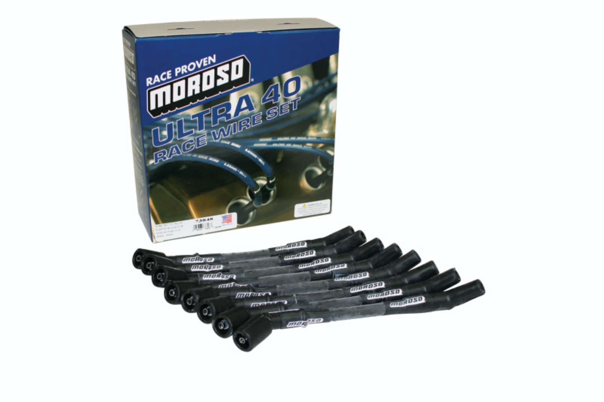 Picture of Moroso GM LT Ignition Wire Set - Ultra 40 - Sleeved - 9.25in Wire (Use w/Part No 68494/68496) -Black