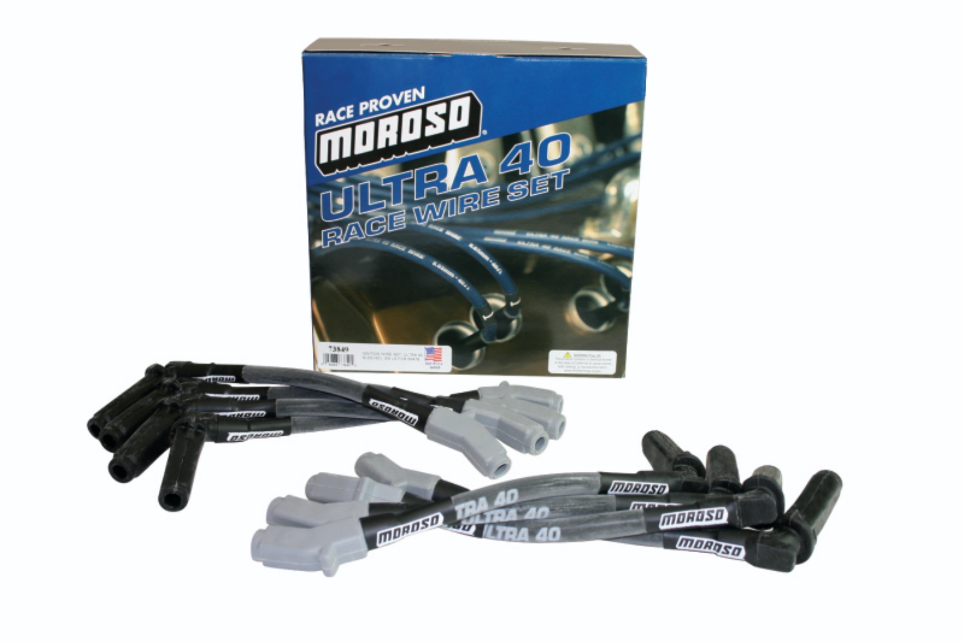 Picture of Moroso GM LS Ignition Wire Set - Ultra 40 - Sleeved - (Use w/Part No 68476) - Black