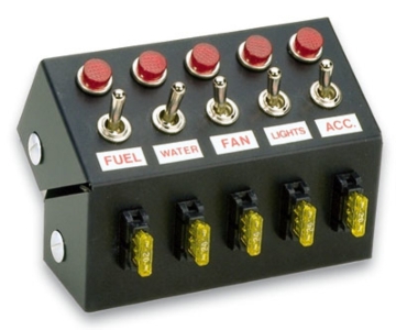 Picture of Moroso Toggle Switch Panel - Cage Mount - 5.5in - Five On/Off Switches