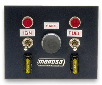 Picture of Moroso Toggle Switch Panel - Oval Track - 4in x 5in - Two On/Off Switches