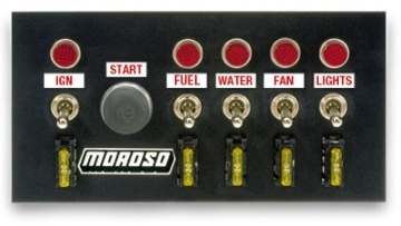Picture of Moroso Toggle Switch Panel - Drag Race - 4in x 7.75in - Five On/Off Switches