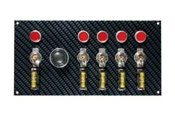 Picture of Moroso Toggle Switch Panel - Dash Mount - 4in x 7.75in - Grey/Black Fiber Design