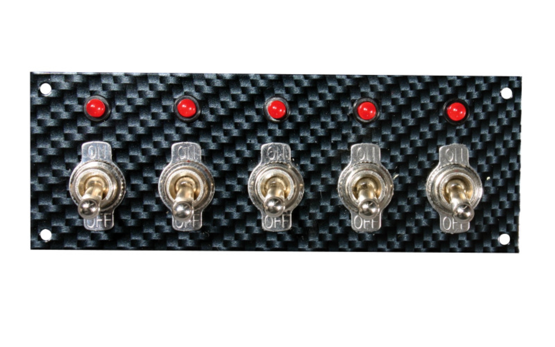 Picture of Moroso Toggle Switch Panel - Dash Mount - 2in x 5.5in - Grey/Black Fiber Design