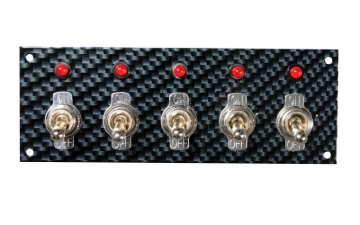 Picture of Moroso Toggle Switch Panel - Dash Mount - 2in x 5.5in - Grey/Black Fiber Design