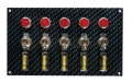 Picture of Moroso Toggle Switch Panel - Dash Mount - 4in x 6.75in - Grey/Black Fiber Design