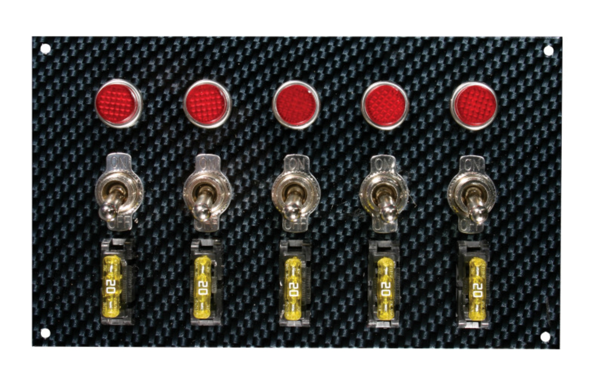 Picture of Moroso Toggle Switch Panel - Dash Mount - 4in x 6.75in - Grey/Black Fiber Design