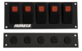 Picture of Moroso Rocker Switch Panel - Flat Surface Mount - LED - 2.488in x 6.695in - Five On/Off Switches