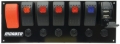 Picture of Moroso Rocker Switch Panel - Flat Surface Mount - LED w/USB - 3.388in x 9.15in -Five On/Off Switches