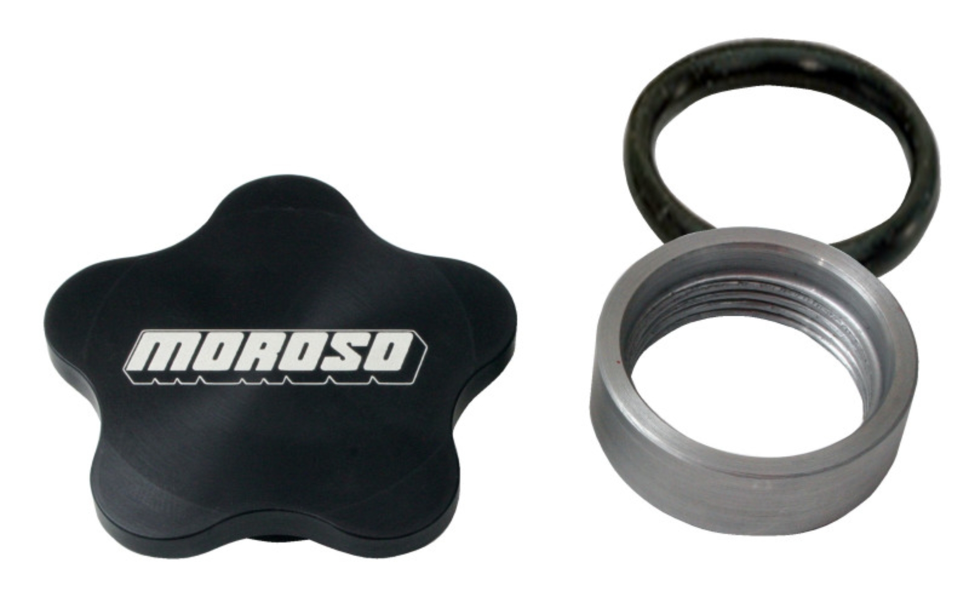 Picture of Moroso Universal Filler Cap Kit - 1-3/8-12 - Aluminum Bung - Black Anodized