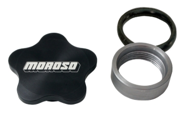 Picture of Moroso Universal Filler Cap Kit - 1-3/8-12 - Aluminum Bung - Black Anodized