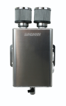 Picture of Moroso Breather Tank/Catch Can -16An Female Inlet - Right Side - Two Breathers - Aluminum