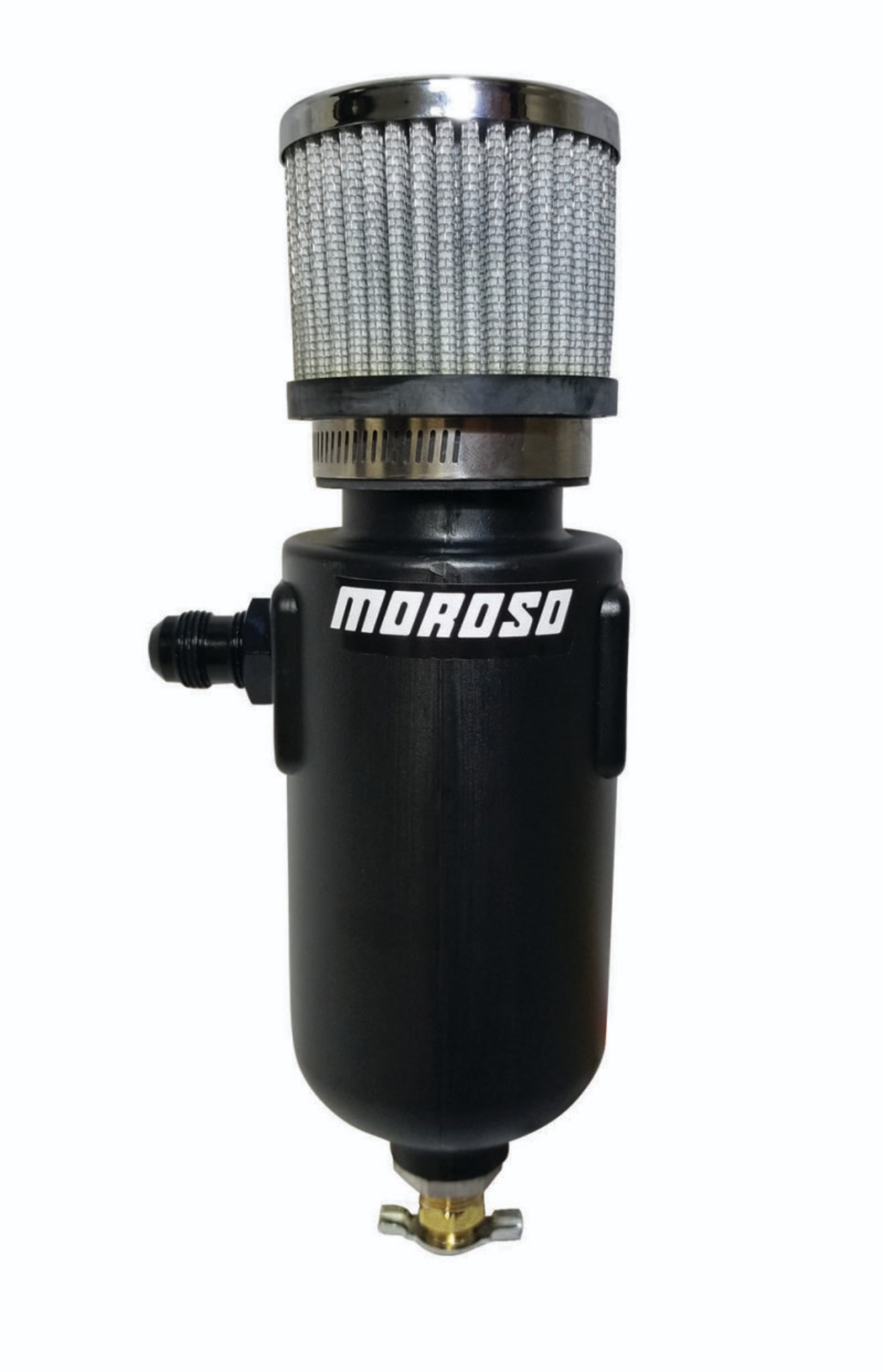 Picture of Moroso Breather Tank/Catch Can -8An Male Inlet - Black Polyethylene