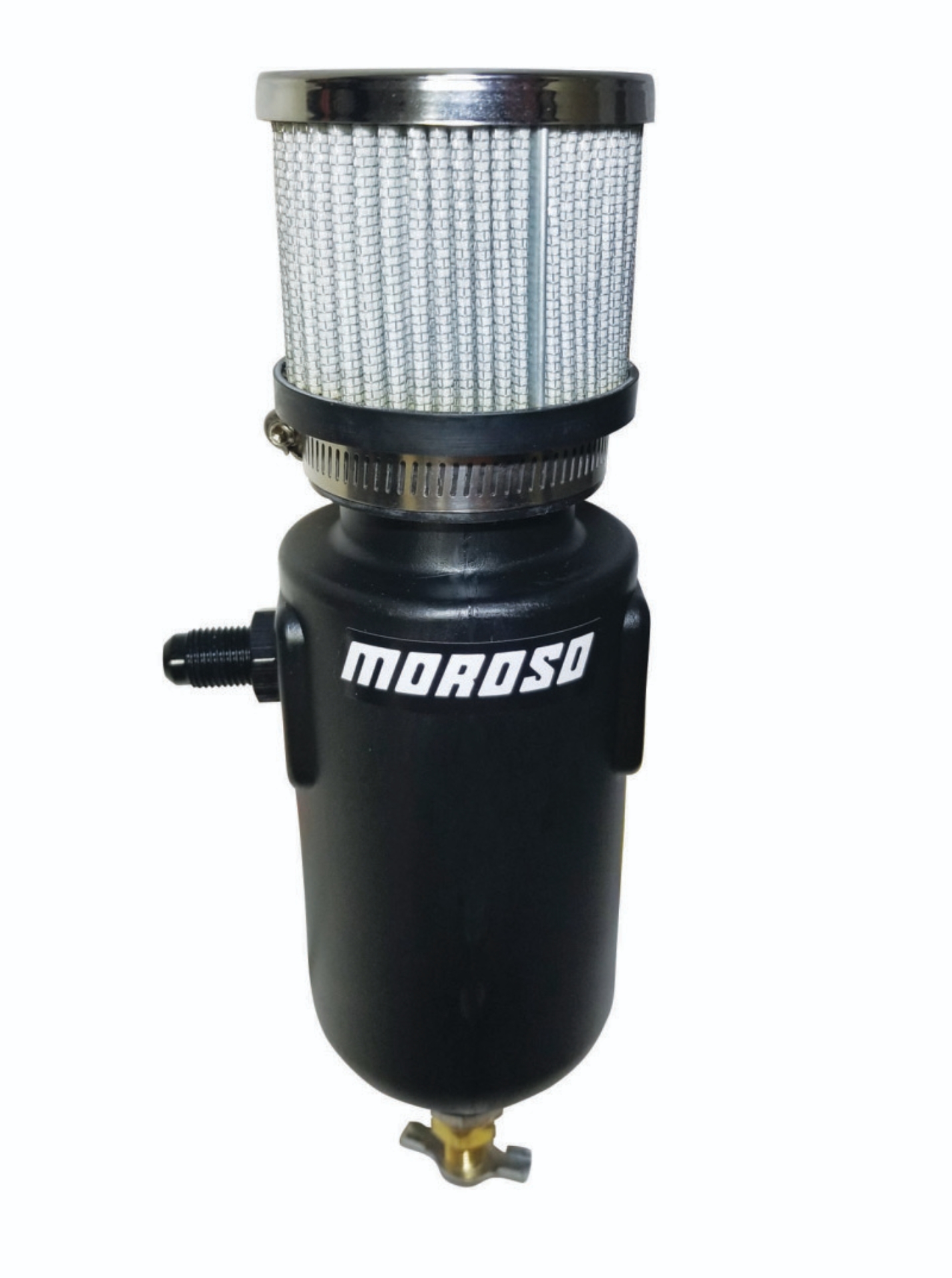 Picture of Moroso Breather Tank/Catch Can -6An Male Inlet - Black Polyethylene