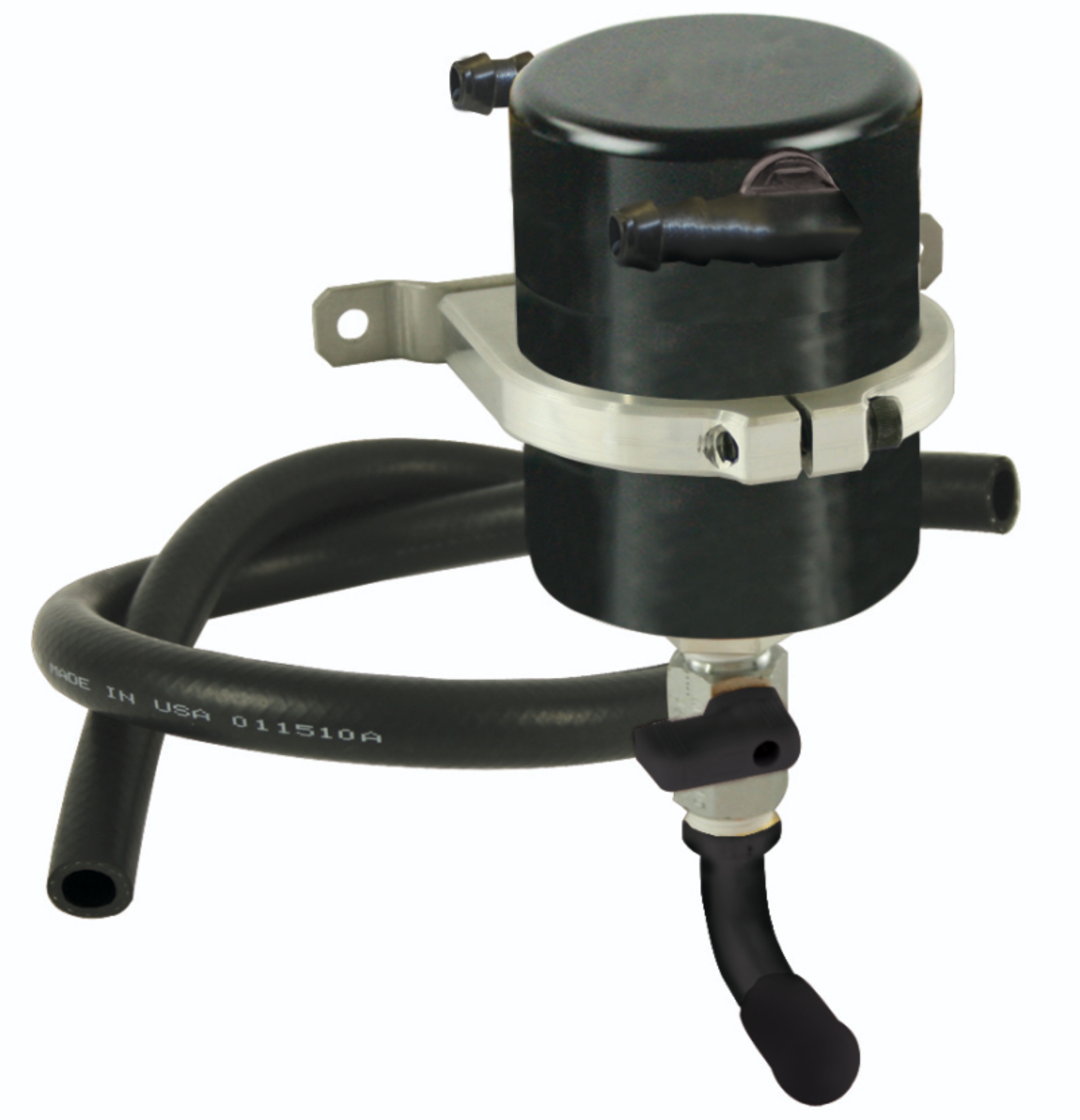 Picture of Moroso Universal Air/Oil Separator Catch Can - Large Body - Billet Aluminum - Black Anodized