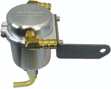 Picture of Moroso 15-Up Dodge Challenger 5.7/6.4L (w/Shaker Hood) Air/Oil Separator Catch Can - Billet Aluminum