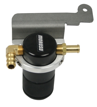 Picture of Moroso 07-14 Ford Mustang GT500 Air/Oil Separator Catch Can - Small Body - Billet Aluminum - Black