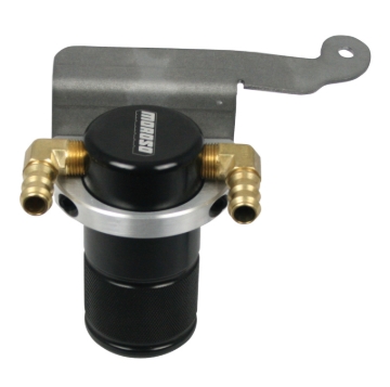 Picture of Moroso 11-14 Ford Mustang GT Air/Oil Separator Catch Can - Small Body - Billet Aluminum - Black