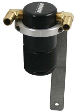 Picture of Moroso 05-10 Chrysler 5.7L (w/Stock Intake) Air/Oil Separator Catch Can - Billet Aluminum - Black