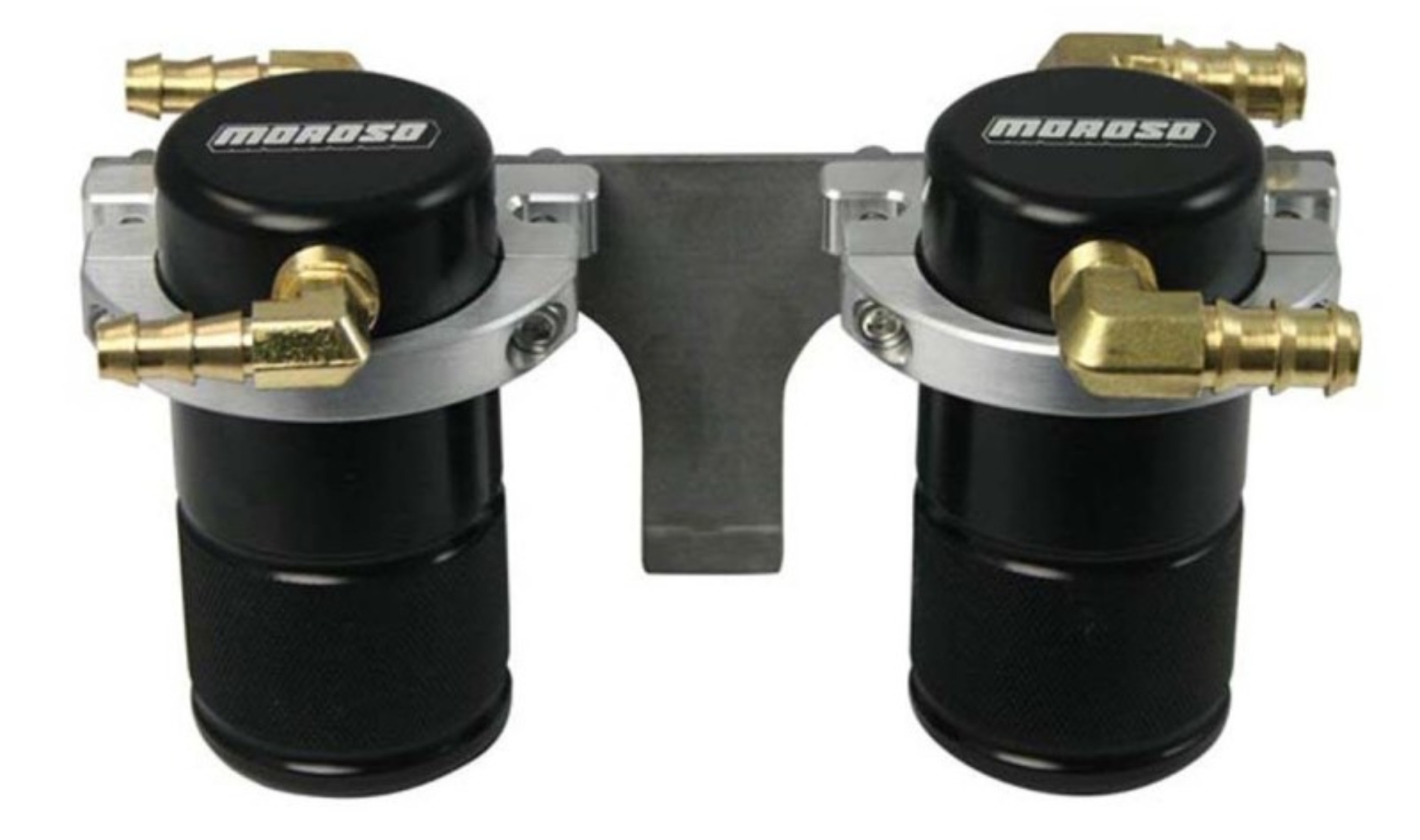 Picture of Moroso 08-14 Subaru STi (w/Front Mount Intercooler) Air/Oil Separator Catch Can - Billet Alum -Black