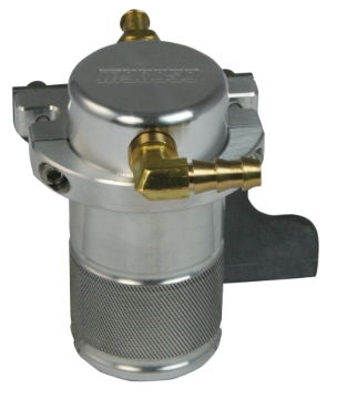 Picture of Moroso 10-15 Chevrolet Camaro SS (w/Edelbrock S.C.) Air/Oil Separator Catch Can - Billet Aluminum