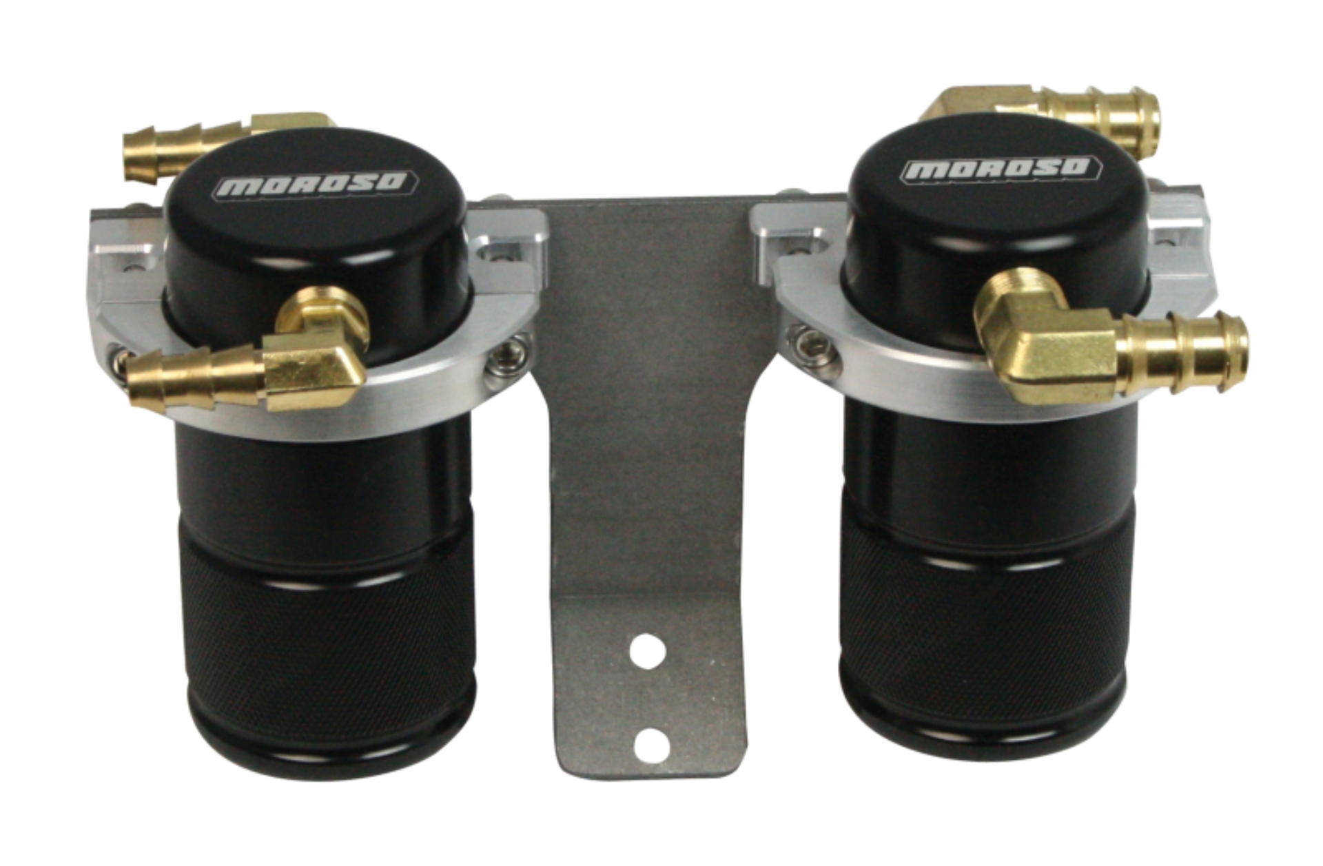 Picture of Moroso 04-07 Subaru STi (w/Front Mount Intercooler) Air/Oil Separator Catch Can - Billet Alum -Black