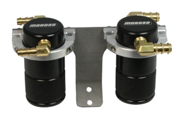 Picture of Moroso 04-07 Subaru STi (w/Front Mount Intercooler) Air/Oil Separator Catch Can - Billet Alum -Black