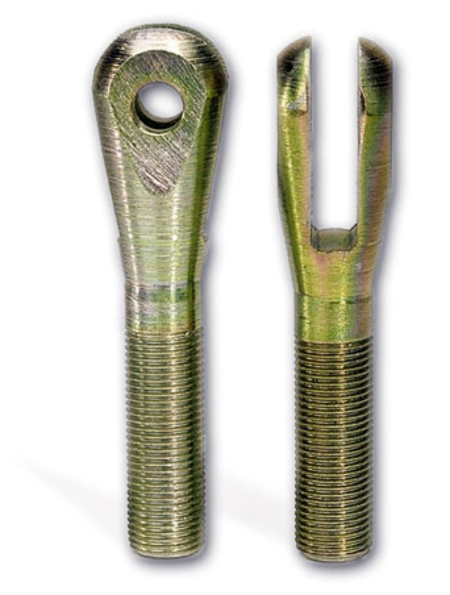 Picture of Moroso Clevis End - 1/2in-20 Thread on Shank - Chrome Moly Steel - Gold Iridite Finish - 2 Pack