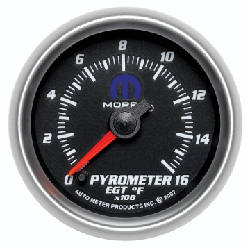 Picture of Autometer Mopar 2-1/16in 1600 Degree Digital Stepper Motor Pyrometer (EGT) Gauge - Black