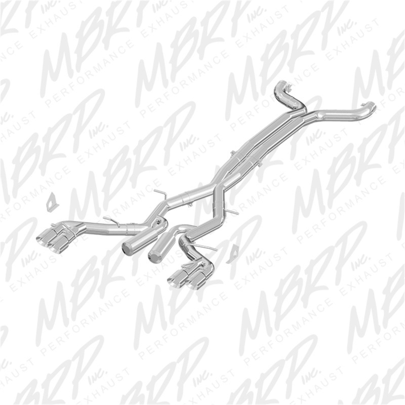 Picture of MBRP 2016 Chevy Camaro V8 6.2L 6spd 3in T409 Race Dual Cat Back w/ 4.5in Quad Dual Wall Tips