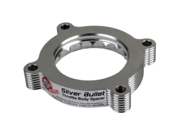 Picture of aFe 11-14 Ford Mustang/ 11-14 Ford F-150 V6 3.7L Silver Bullet Throttle Body Spacer - Silver