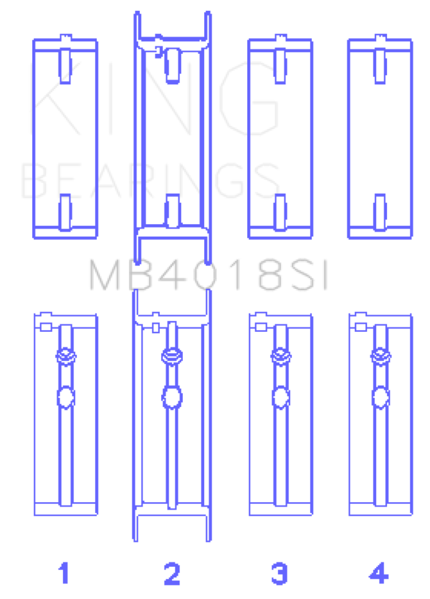 Picture of King Engine Bearings Holden 231 (3800) V6 (Size STD) Main Bearing Set