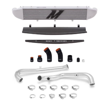 Picture of Mishimoto ST 1.6L Front Mount Intercooler (Black) Kit w/ Pipes (Silver) - MMINT-FIST-14KPBK