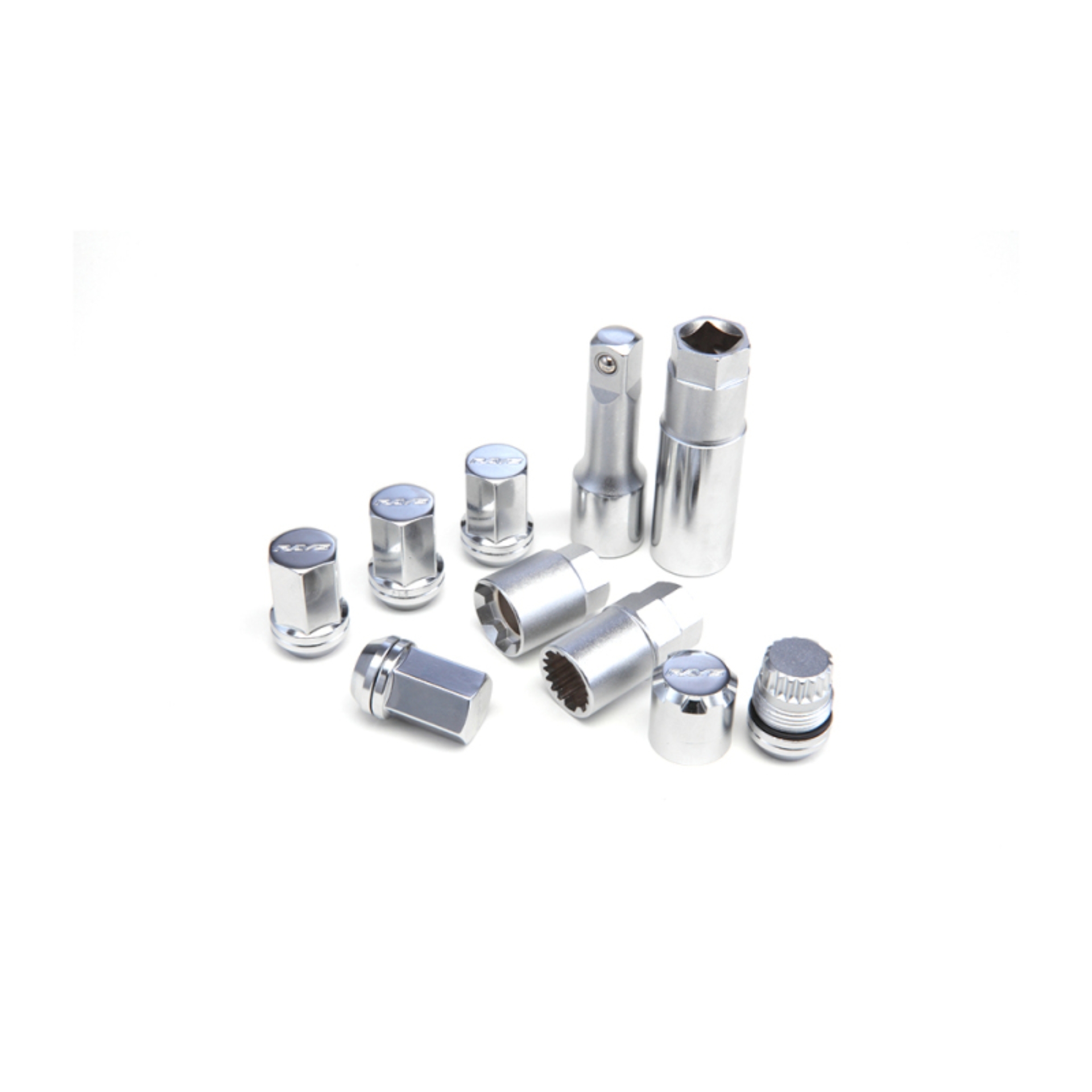 Picture of Rays M12x1.50 19mm Hex w/ 2 Piece Double Lock Nut Set - Chrome