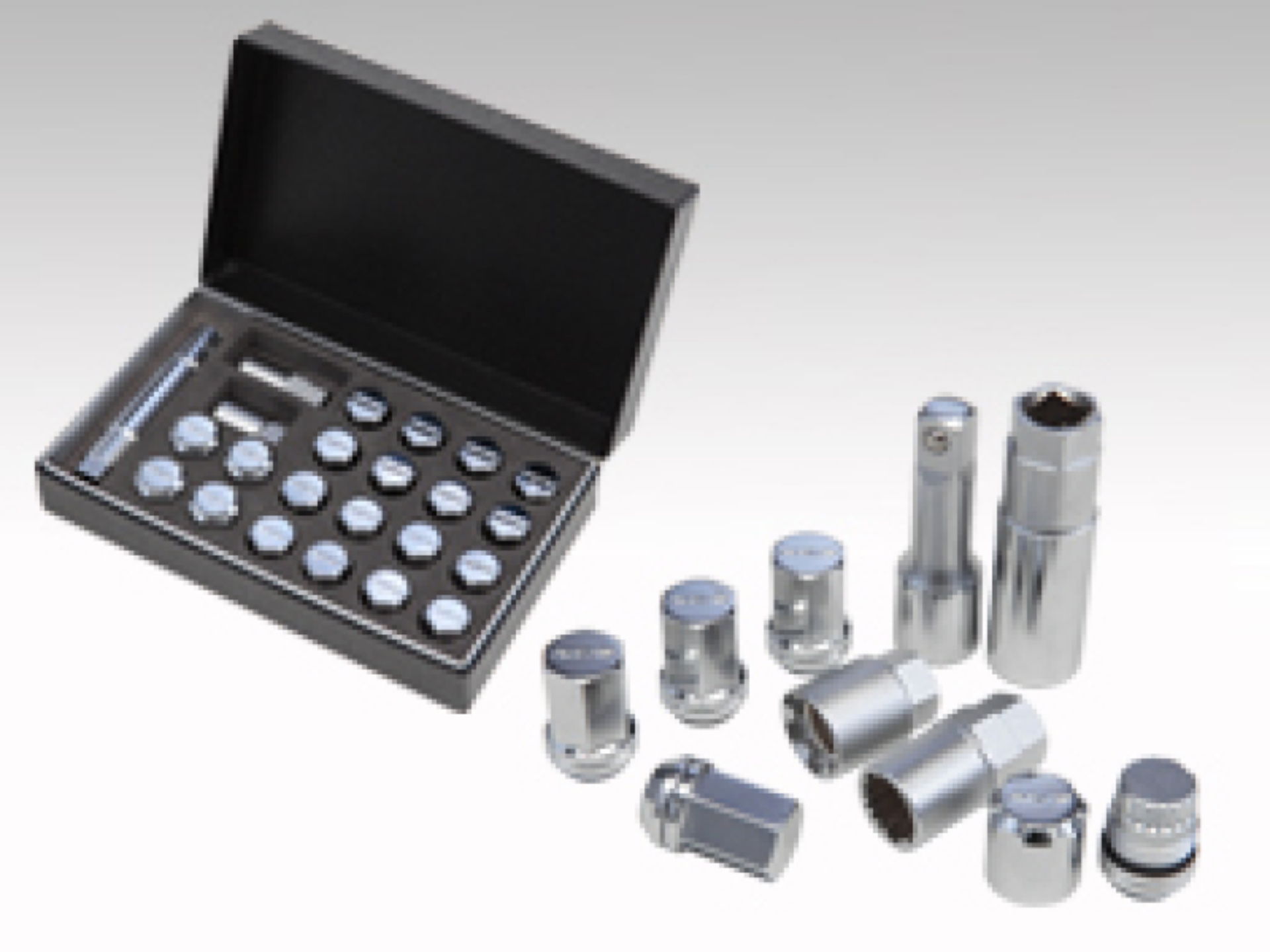 Picture of Rays M12x1.25 19mm Hex w/ 2 Piece Double Lock Nut Set - Chrome