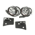 Picture of Rugged Ridge 07-18 Jeep Wrangler JK Textured Black Round Windshield LED Kit w/ Brackets