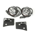 Picture of Rugged Ridge 07-18 Jeep Wrangler JK Textured Black Round Windshield LED Kit w/ Brackets