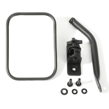Picture of Rugged Ridge 97-18 Jeep Wrangler Textured Black Rectangluar Quick Release Mirror