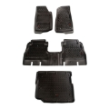 Picture of Rugged Ridge Floor Liner Front/Rear/Cargo Black 18-21 Jeep Wrangler JL 4 Dr (Excl. 4XE Models)