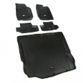 Picture of Rugged Ridge Floor Liner Front/Rear/Cargo Black 2011-2018 Jeep Wrangler JK 2 Dr