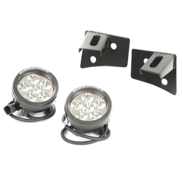Picture of Rugged Ridge 07-18 Jeep Wrangler JK Round Windshield LED Light Kit w/ Brackets