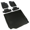 Picture of Rugged Ridge Floor Liner Front/Rear/Cargo Black 2007-2010 Jeep Wrangler JK 2 Dr