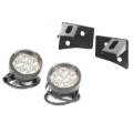 Picture of Rugged Ridge 07-18 Jeep Wrangler JK Round Windshield LED Light Kit w/ Brackets