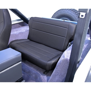 Picture of Rugged Ridge Fold&Tumble Rear Seat Black Denim 76-95 Jeep CJ / Jeep Wrangler