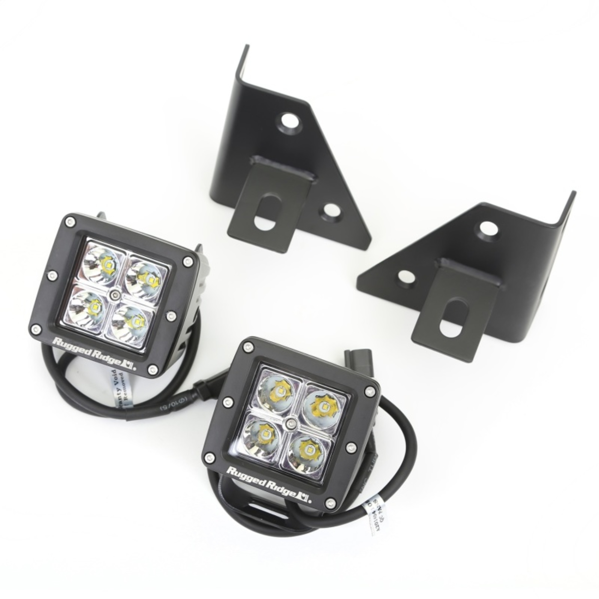 Picture of Rugged Ridge 76-95 Jeep Wrangler CJ/YJ Square Windshield LED Kit w/ Brackets