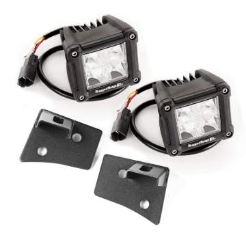 Picture of Rugged Ridge 07-18 Jeep Wrangler JK Dual Cube Windshield LED Kit w/ Brackets